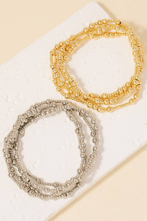 Gold Dipped Mixed Beaded Bracelet Set