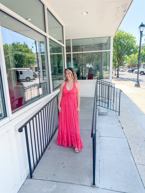 Hannah Halter Neck Maxi Dress