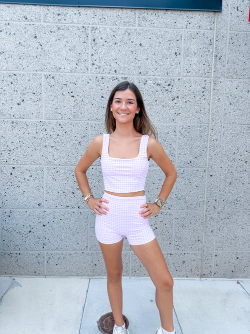 Tracie Tank in Pink Gingham