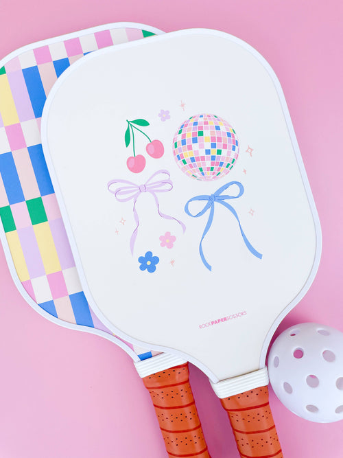 Disco Ball Bows Pickleball Paddle