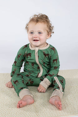 Deer  - LS Convertible Zip PJs