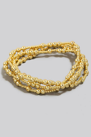Golden Hour Beaded Bracelet Set | Gold Dipped