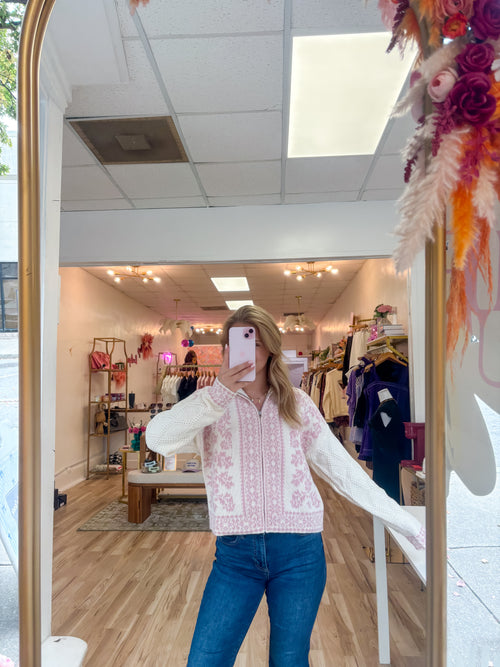 Daphne Knit Sweater Zip Up Cardigan