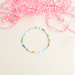 Blue and White Sprinkle Bracelet