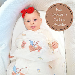 Gone Fishing Cotton Blanket