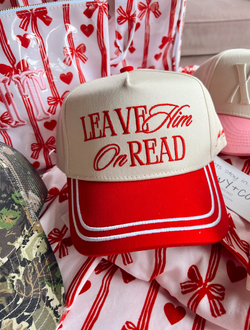 Leave Him On Read - Red Vintage Hat