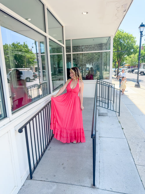 Hannah Halter Neck Maxi Dress