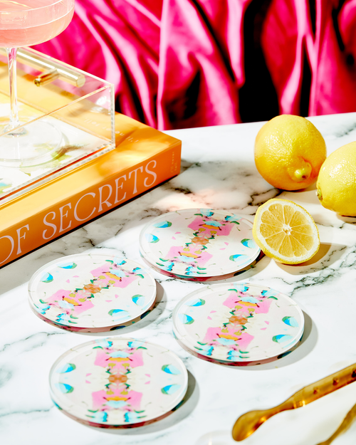 Monets Garden Pink Coaster | Laura Park Designs