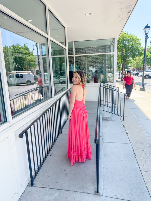 Hannah Halter Neck Maxi Dress