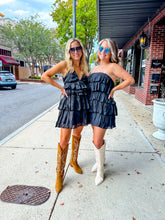 Load image into Gallery viewer, Riley Ruffle Romper in Black
