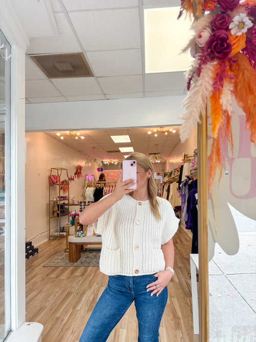 Olivia Button Down Knit Sweater Top