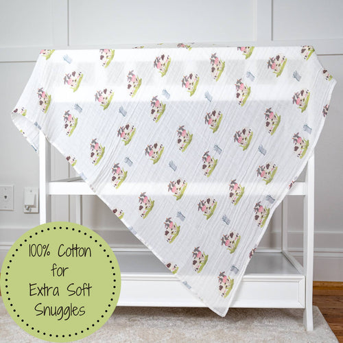 Moo Moo Swaddle Blanket