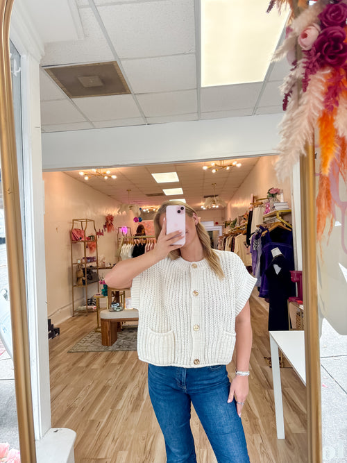 Olivia Button Down Knit Sweater Top