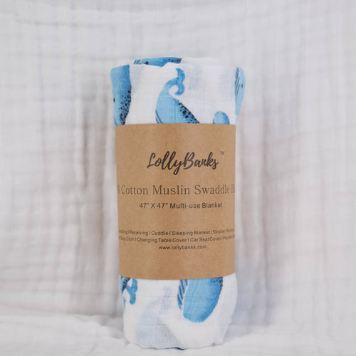 Whale, Whale, Whale Baby Swaddle Blanket