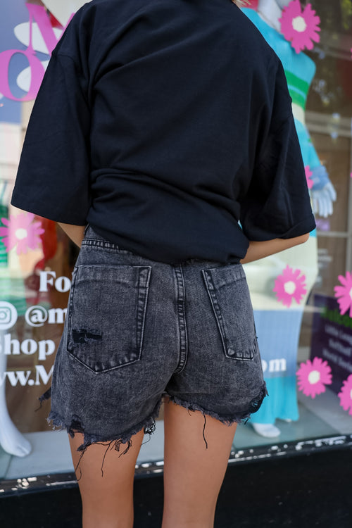 Demi Denim Shorts - Black Denim