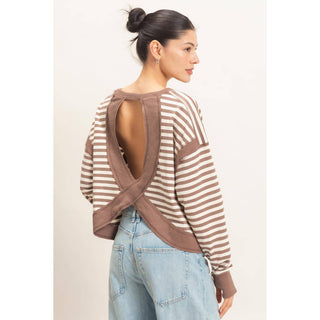Sadie Open Back Striped Top