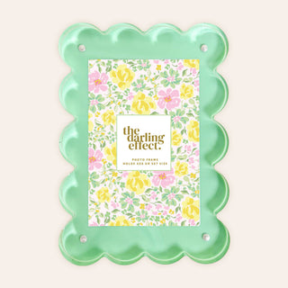 Rectangle Scalloped Acrylic Frame-Green