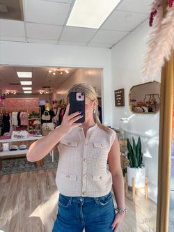 Selena Button Knit Top