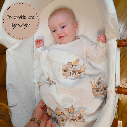 Noah's Ark Swaddle Blanket