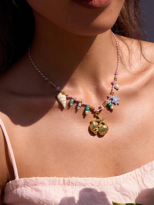 Masséna 18K Gold Non-Tarnish Summer Rope Charm Necklace