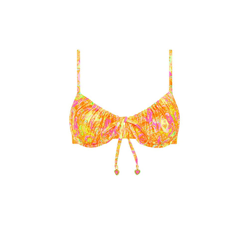 Ruched Underwire Bra Bikini Top - Tiki Tango