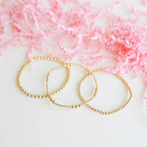 ILY + 3MM + 4MM Bracelet Stack in Gold