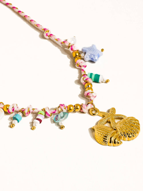 Masséna 18K Gold Non-Tarnish Summer Rope Charm Necklace