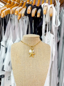 Sahar 18K Gold Non-Tarnish Summer Star and Shell Necklace