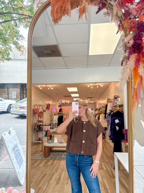 Olivia Button Down Knit Sweater Top