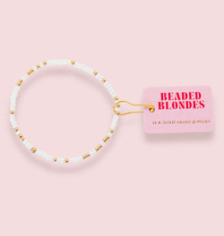 White Sprinkle Bracelet - Beaded Blondes