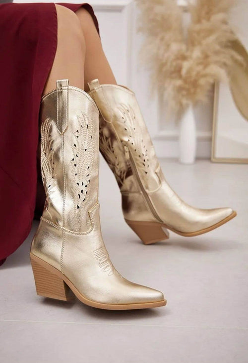 Cowgirl Boots - Gold