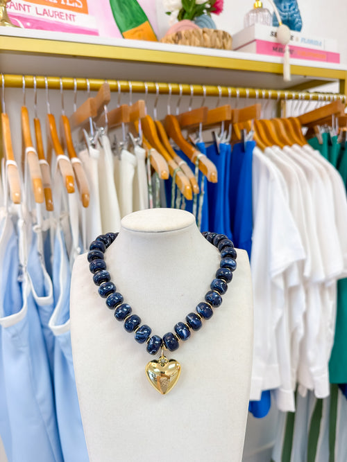 Caroline Necklace in Navy