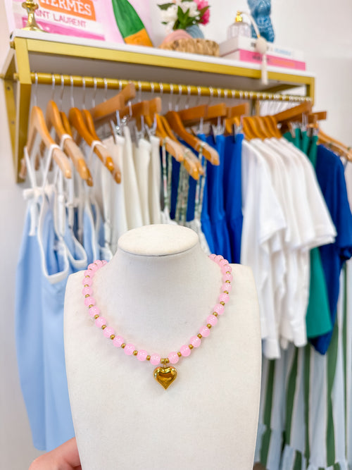 Caroline Mini Necklace in Pink