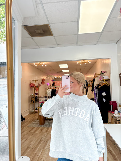 Grey Mother Mockneck