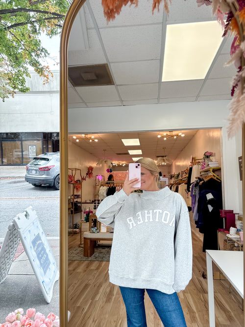 Grey Mother Mockneck