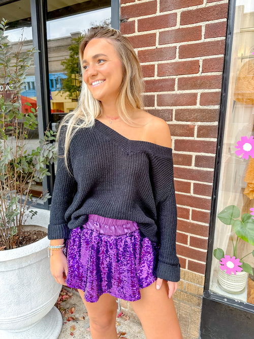 Sparkle Me Shorts in Purple