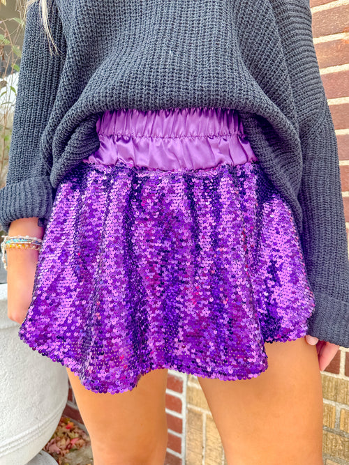 Sparkle Me Shorts in Purple