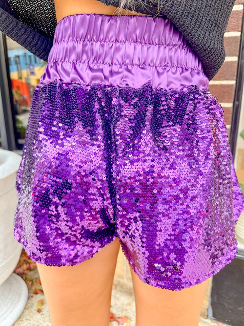 Sparkle Me Shorts in Purple