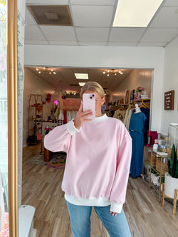 Mock Neck Striped Sweatshirt top