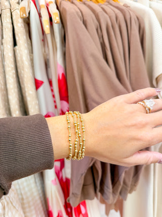 Golden Hour Beaded Bracelet Set | Gold Dipped