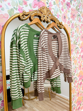 Sadie Open Back Striped Top