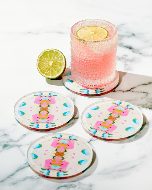 Monets Garden Pink Coaster | Laura Park Designs