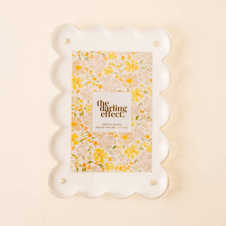 Rectangle Scalloped Acrylic Frame-White