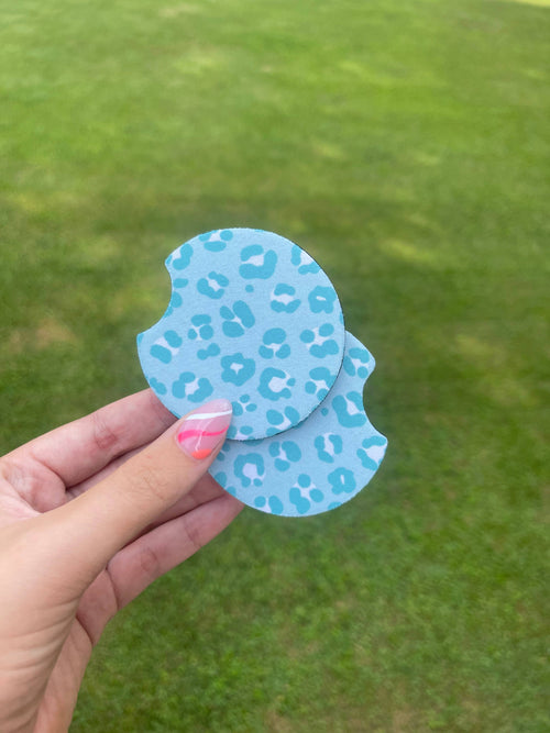 Leopard Print Car Coaster Set