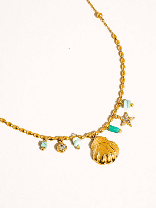 Sumner 18K Non-Tarnish Shell and Star Necklace