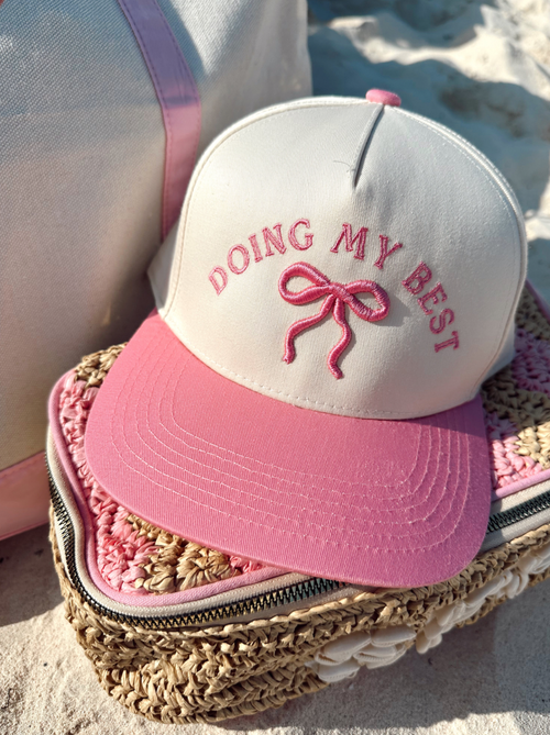 Doing My Best - Pink Vintage Trucker Hat