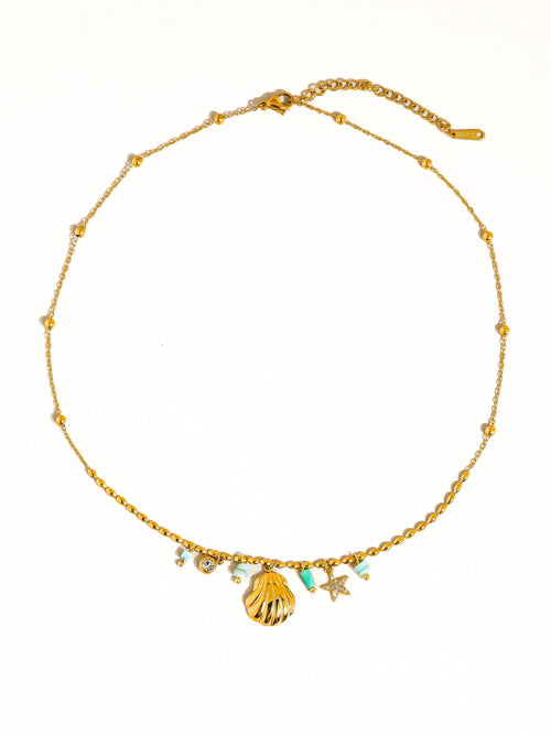 Sumner 18K Non-Tarnish Shell and Star Necklace