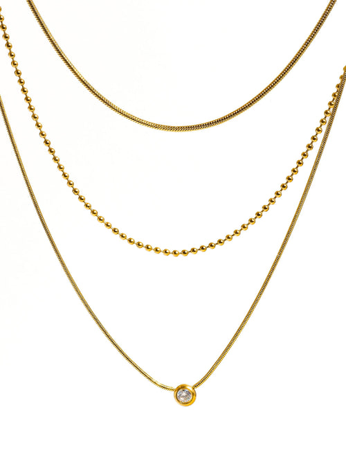 Tiffany Trilayer Necklace - Water Resistant