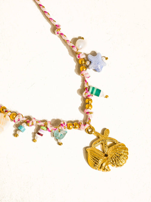 Masséna 18K Gold Non-Tarnish Summer Rope Charm Necklace