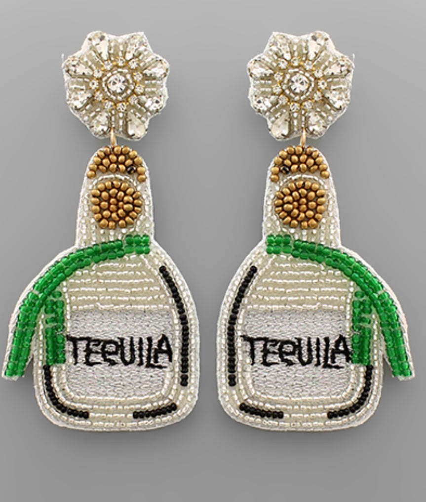 White & Rose Tequila Earrings